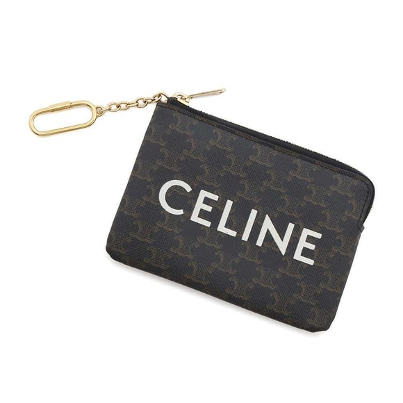 Celine Wallet Card Coin Pouch Black Triomphe - Picture 1 of 8